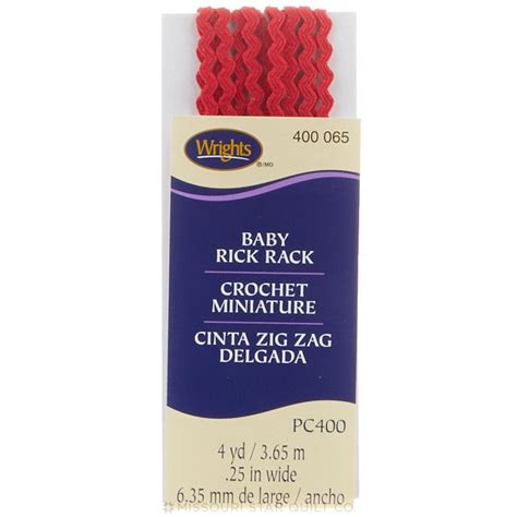 Wrights Baby Rick Rack Red 117-400 065 